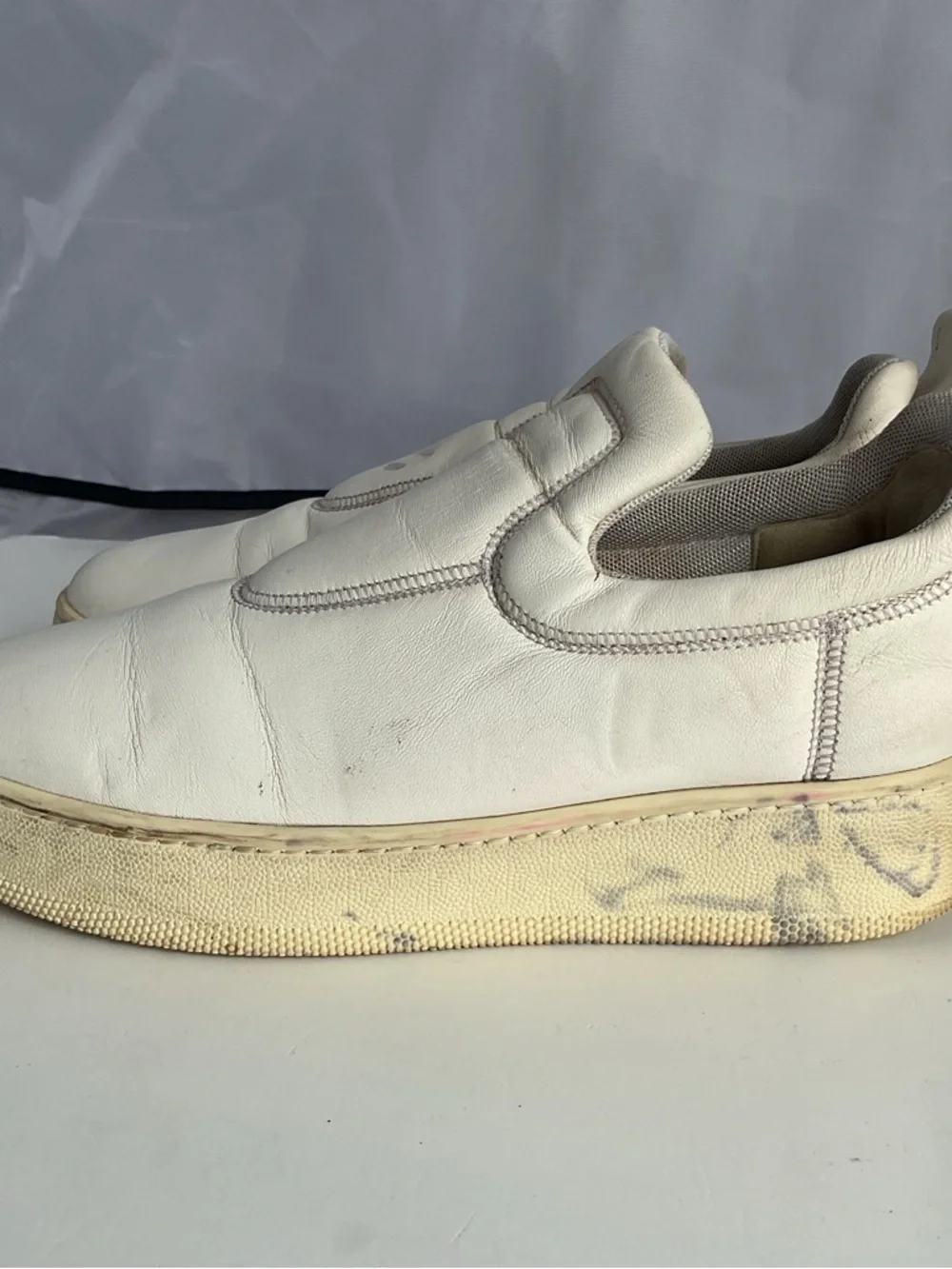 Celine Phoebe Philo Era White Leather Slip-On Platform Sneakers Shoes EU 38 - Picture 5 of 16